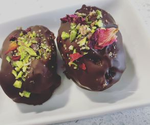 Baklava stuffed chocolate dates